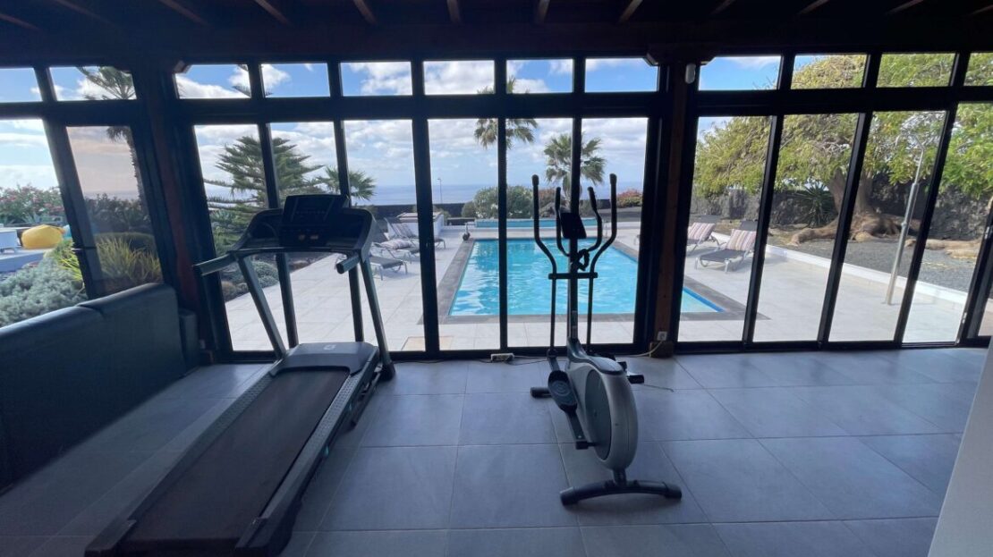 gym inside the villa for sale in lanzarote